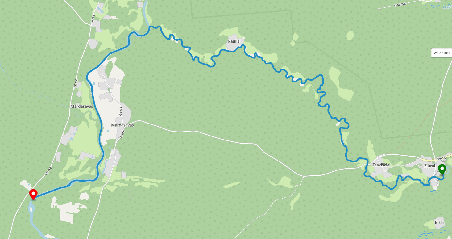 Vandens takų žemėlapio peržiūra